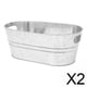 thumbnail image 1 of Cubo de hielo,Recipiente ovalado galvanizado para bebidas de metal para bebidas heladas,Cubos ovalados para fiestas con bebidas frías y cerveza,Cubo de hielo ovalado clásico Cubo de, 1 of 8