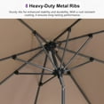 thumbnail image 3 of PURPLE LEAF 6' x 6' Square Rectangular Outdoor Table Umbrella with Crank and Tilt, Aluminum Frame Patio Market Sun Umbrella, 8 Sturdy Ribs, Taupe, 3 of 10