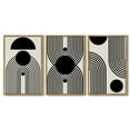 thumbnail image 2 of SHENIFY Black Abstract Wall Art 16x24in3pcs Nautral Framed Decor Duotone Minimal Dark Brush Stroke Prints Shapes Illustrations Modern Art Decorative Ready to Hang, 2 of 5