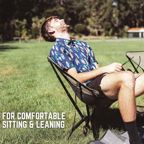 ADJ-S2 Portable Camping Chair - Adjustable Height Folding Chair, Compact Collapsible Chair Setup in 8s, Outdoor Chair for Camping, Beach, Sports/Music Events, Supports 330LBS - Green 2025 Edition