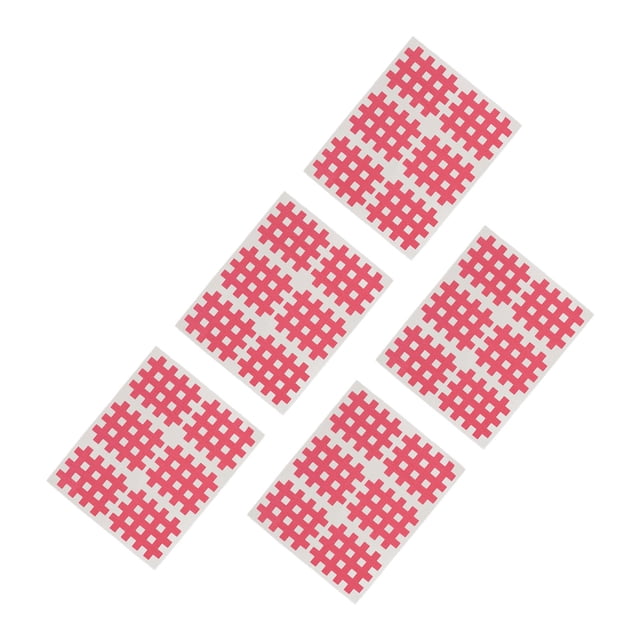 Cinta de rejilla de 5 hojas, cinta de kinesiología cruzada para terapia de puntos de acupuntura muscular articular transpirable para brazos y piernas, color rosa