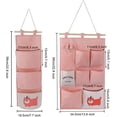 thumbnail image 3 of 2 modelos de bolsa de almacenamiento de pared de lino (rosa) con pequeños bolsillos para el hogar y la oficina, 3 of 5