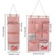thumbnail image 3 of Bolsa de almacenamiento de pared, 2 estilos, organizador de tela de lino con bolsillos pequeños para el hogar y la oficina, color rosa, 3 of 5