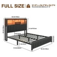 thumbnail image 5 of Full Bed Frame with LED Lights, Charging Station , Tall Storage Headboard, 5 of 10
