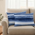thumbnail image 3 of Outdoor Waterproof Pillow Covers Abstract Blue Gradient Stripe Decorative Throw Pillow Protectors,Pillowcase Cushion Cases for Patio Sofa Garden Couch,20x12in,Pack of 2, 3 of 14