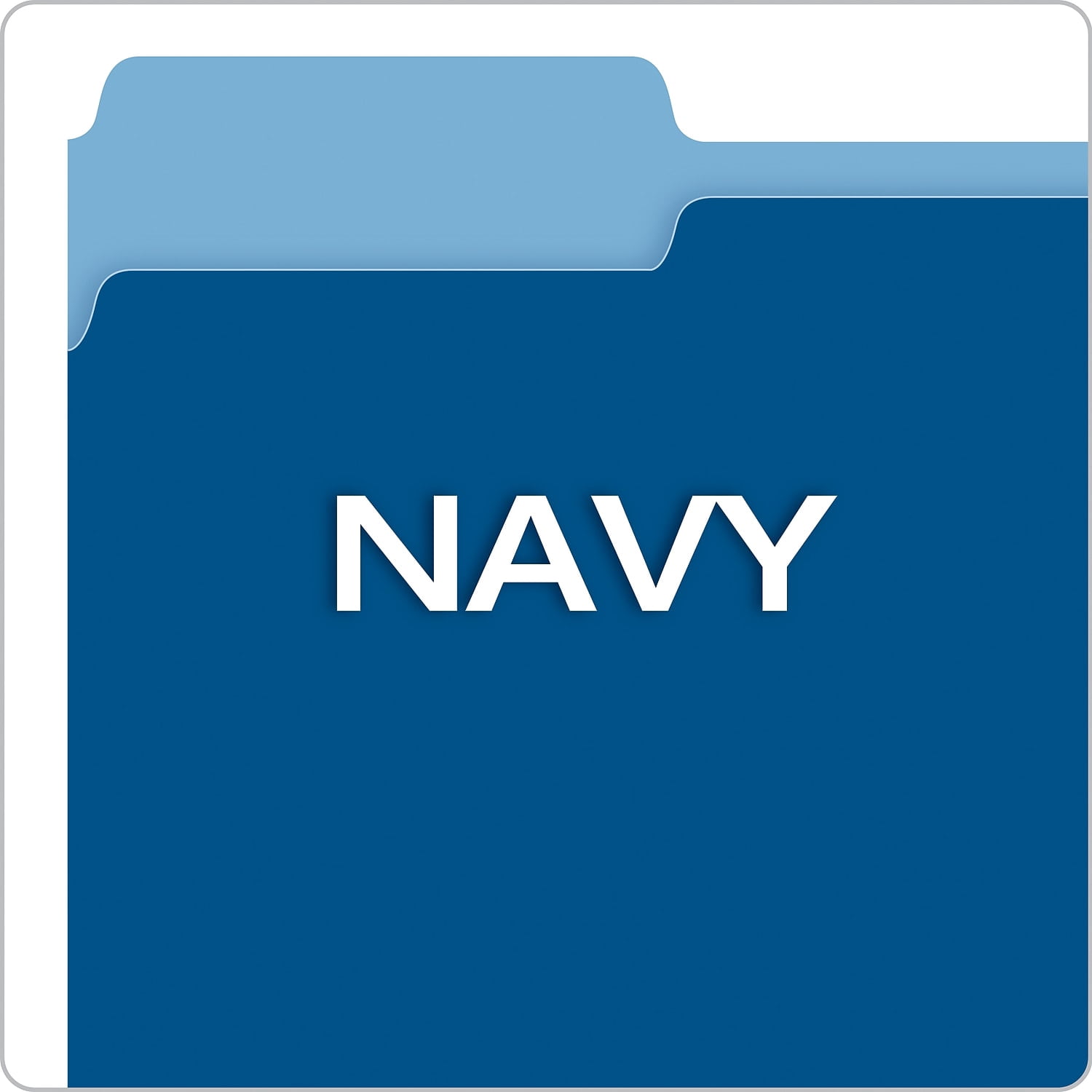 Pendaflex Two-Tone File Folder, Letter Size, 1/3 Cut Tabs, Navy, Pack of 100