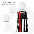 thumbnail image 3 of Sikiie Firefighters USA Flag Basketball Jersey Reversible Men's Mesh Athletic Sports Shirts Training Practice S-4XLX-Large, 3 of 6