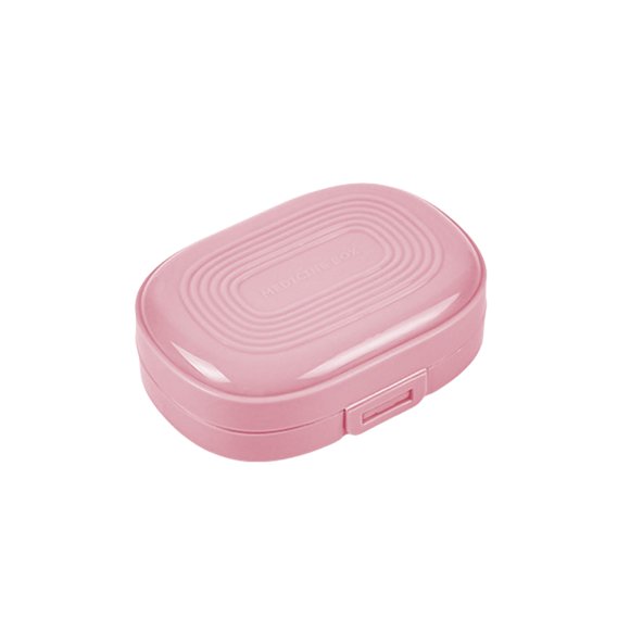 Pink Plastic Pill Organizer Box 7 Grid Pink Moisture Proof Portable Travel Case For Pills Small Items