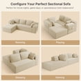 thumbnail image 5 of Sofa Couches, Lofka 105" L Shaped Sectional for Living Room, No Assembly Boneless Deep Seat, Beige Corduroy, 5 of 10