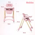 thumbnail image 3 of Bebbly Silla Alta para Bebé Ajustable con Charola y Respaldo Reclinable Altura Regulable en 6 Niveles Silla de Comer con Arnés de Seguridad y Ruedas Ideal, Juego 6 meses a 3 años (Rosa), 3 of 10