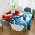 thumbnail image 5 of JSTEL Horse Fire & Ice Table Cloth Rectangle 60 x 120 Inch Tablecloth Anti Wrinkle Table Cover for Dining Kitchen Parties, 5 of 6