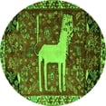 thumbnail image 1 of Ahgly Company Indoor Round Animal Green Traditional Area Rugs, 7' Round, 1 of 1