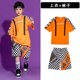 thumbnail image 3 of Traje de baile de hip hop naranja para niños, disfraces de actuación en el escenario para niños, ropa de actuación en equipo con costuras contrastantes para niñas, 3 of 5