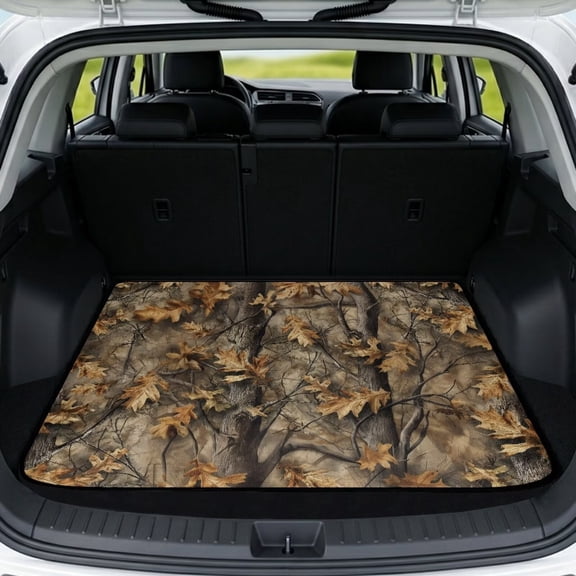 Xixirimido SUV Cargo Liner Car Trunk Mat Universal Trim-to-Fit All Weather Cargo Mats for Most Car Model Trunk Liner Floor Mat Cargo Cover, Forest Tree Camo