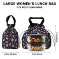 thumbnail image 5 of Pioneer Flower Floral Print Pattern Drawstring Lunch Bag Women - Drawstring Lunch Bag Insulated for Work Office - Stain-Resistant Large Lunchbags for Women with Multi-Pockets, 5 of 6