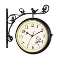 thumbnail image 4 of Reloj de pared redondo de doble cara con rotación de 360 ​​grados, silencioso, con esfera de 25 cm. negro, 4 of 9