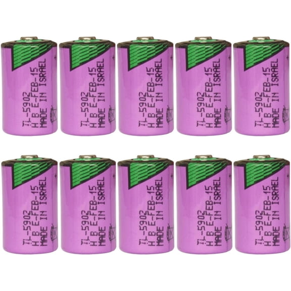 (Pack of 10) TL-5902 3.6V Battery 1200mAh for Tadiran TL-5902 Size 12AA Lithium Batteries TL-5902/S TL-2150/S ER14250 SL-350