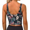 thumbnail image 3 of Lsque Colorful Tropical Leaves Printed Women'S Sports Bra, Compression, Moisture Wicking, High-Impact Sports Bra For Women,Supportive sports bra-X-Large, 3 of 9