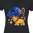 thumbnail image 4 of Inktastic Leo Constellation Zodiac Sign Illustration Women's V-Neck T-Shirt, 4 of 5