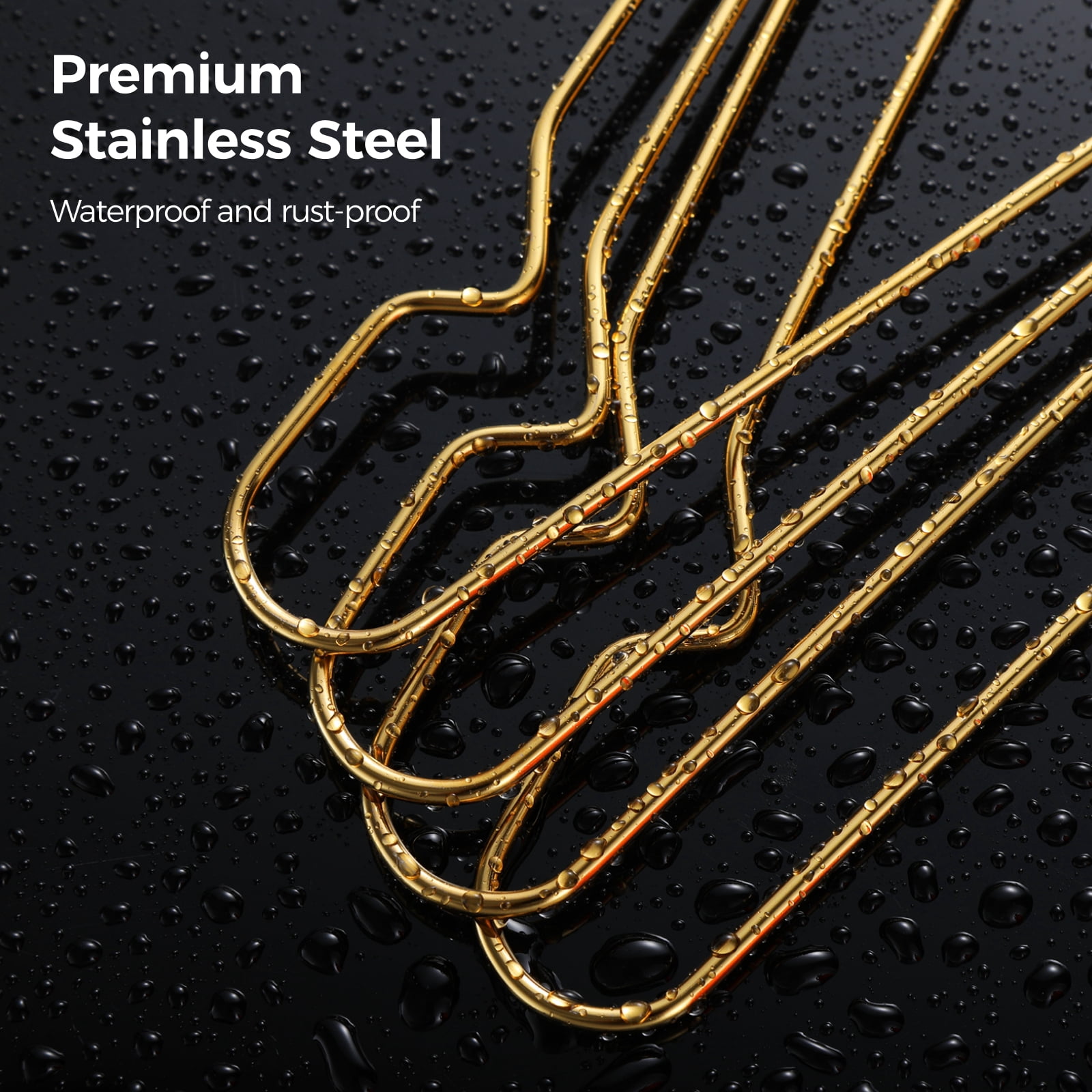 100Pcs Gold Metal Hangers for Clothes, Stainless Steel Wire Clothes Hangers, Heavy-Duty Hangers for Coat Suit Dress