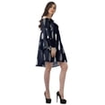 thumbnail image 5 of Moomaya Dark Blue Women Off Shoulder Summer Beach Dress Cotton Vacation Dress With Bell Sleeves - C1, 5 of 7