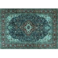 thumbnail image 1 of Ahgly Company Indoor Rectangle Medallion Light Blue Traditional Area Rugs, 5' x 7', 1 of 4