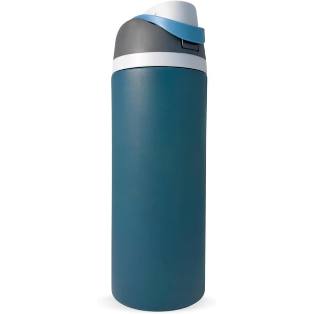 E T EASYTAO | Termo Acero Inoxidable 32OZ, Dos Maneras de Beber, Térmica de Botella con Pajita para Deportes y Viajes, Doble Pared y Tapa Hermética Antigoteo, con Asas (Negro, 32OZ/946ML),Azul