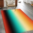 thumbnail image 2 of Orange Black Teal Ombre Area Rugs 2.7'x5', Washable Small Throw Rugs for Kitchen Bedroom, Contemporary Gradient Abstract Indoor Outdoor Rug Non-Slip Low Pile Carpet Runner Reversible Floor Mats, 2 of 8