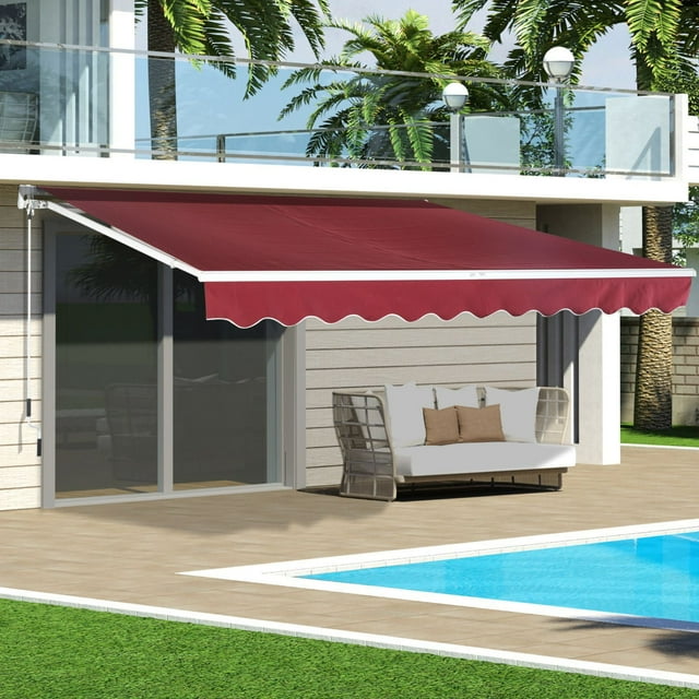 Auvent rétractable manuel Outsunny 10'x8 '