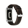 thumbnail image 2 of SOATUTO Leather Bands Compatible with Fitbit Charge 6/Charge 5, Replacement Genuine Leather Straps for Women Men(Dark Brown), 2 of 5