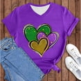 thumbnail image 2 of Outfmvch Mardi Gras T-shirt Mardi Gras V Neck Shirts for Women Spring Tops for Women T Shirts for Women Plus Size Flowy Top Cotton Boho Tops for Women Graphic Tees for Women Rose Gold Xl, 2 of 5