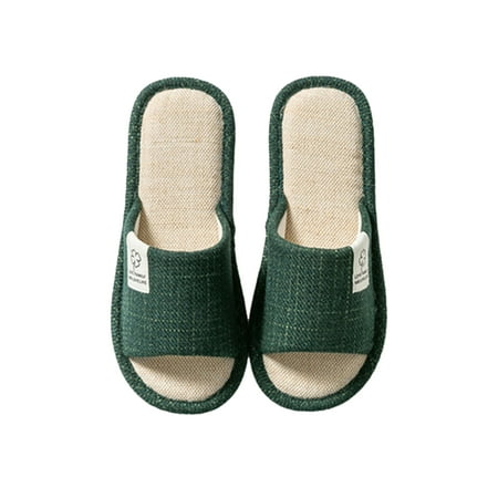 

Daeful Womens Slides Slip On Home Slipper Flat House Slippers Breathable Lightweight Slide Sandals Indoor Outdoor Bedroom Shoes Green 9.5-10