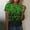 #0042-Multicolor, variant on Uootdi St Patricks Day Shirt Women Crewneck Pullover Tees Funny Clover Print Short Sleeve Tops Lucky Irish Shamrock T Shirts Gift