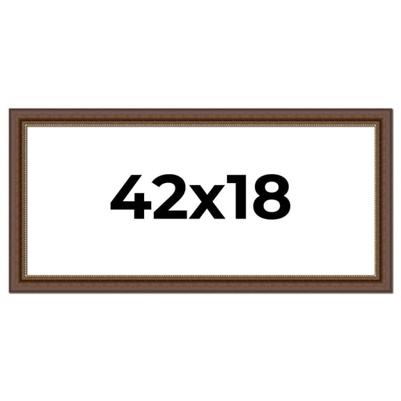 42x18 Copper and Brown Real Wood Picture Frame Width 2 inches | Interior Frame Depth 0.5 inches |