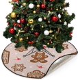 thumbnail image 5 of Coolnut Pink Gingerbread Cookie Christmas Tree Mats Waterproof Tree Skirt, Merry Christmas Xmas Tree Stand Tray Mat Floor Protector Pad for Holiday Party Decoration, 28.3", 5 of 6