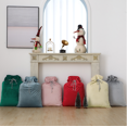 thumbnail image 3 of Saco de Papá Noel personalizado, bolsa de regalo de dulces en blanco con cordón a rayas de terciopelo, lona roja, saco de Navidad grande de algodón con sublimación, novedad de 2023, 3 of 4
