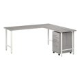 thumbnail image 2 of Scranton & Co Engineered Wood 72W x 24D L-Shaped Desk with Drawers in Gray, 2 of 8
