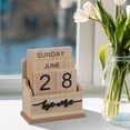 thumbnail image 6 of Uxcell Wooden Desk Calendar Block Perpetual with 9 Blocks, White, 6 of 7