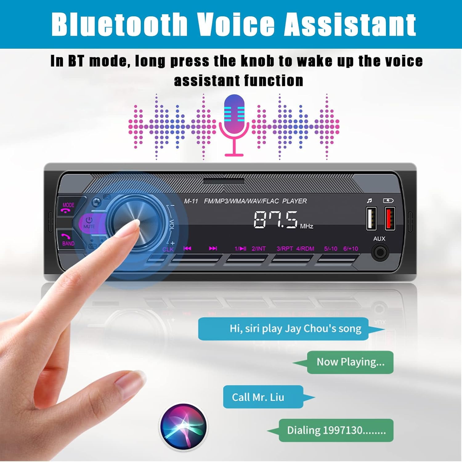 PODOFO Auto Car Radio Stereo 1 DIN 12V MP3 Player Bluetooth USB/SD/AUX-IN Music FM