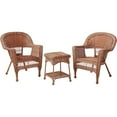 thumbnail image 2 of Jeco 3 Piece Resin Wicker Patio Conversation Set in Espresso-Color:Honey, 2 of 5