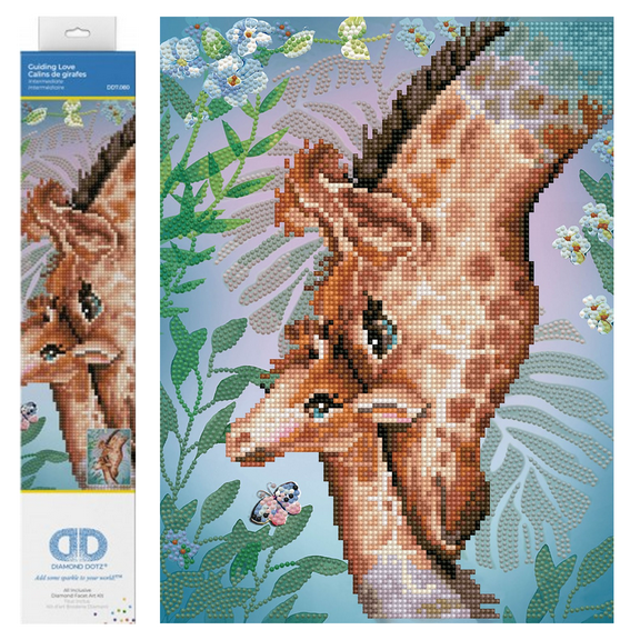 Diamond Dotz Guiding Love Giraffe  Diamond Painting Kits for Adults - Diamond Art Kits a Relaxing Creative Craft Kit with Dotz Gems Giraffe  10.6"x13.8"