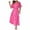 Hot Pink, variant on Women's V Neck Short Sleeve Swing Maxi Dress Flowy Tiered Beach Casual Summer Dress