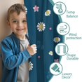 thumbnail image 3 of Blackout Kids Curtains,Navy Daisy Flower Pink Flowers Pattern Childrens Insulated Curtains Set Of 2,Bedroom Essentials,Toddler Room Decor 42"x54", 3 of 5
