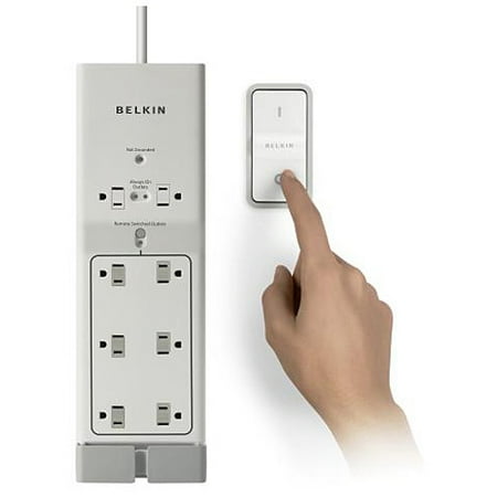 Belkin Office Series Surge Suppressor - Belkin / Linksys - F7C01008Q - Belkin F7C01008Q Conserve Switch 8-Outlets Surge Suppressor - 8 Receptacle(s) - 1.80 kVA