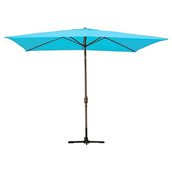 Jeco 6.5' x 10' Aluminum Patio Market Umbrella Tilt with Crank
