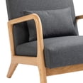 thumbnail image 3 of UIXE Accent Chair Upholstered Comfortable Armchair with Lumbar Pillow Chairs for Bedroom, Dark Gray, 3 of 7