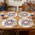 thumbnail image 2 of Yhmxh 4th of July Round Placemats Set of 4, American Flag Stars and Stripes Round Table Mats Set, 14 Inch Patriotic Memorial Day Round Place Mats for Independence Day Party Decoration, Dinner, 2 of 6