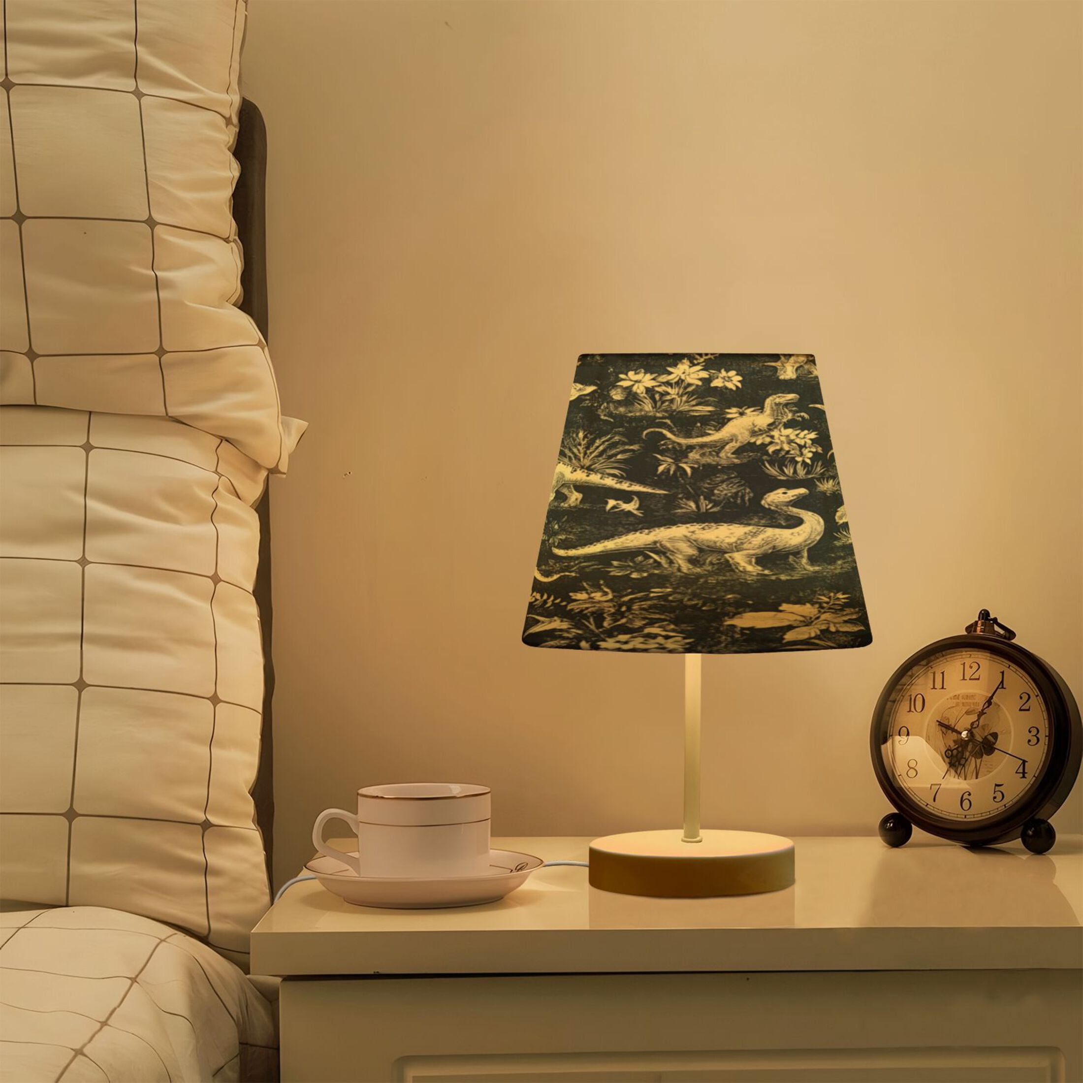 Table Lamp Small 5.9x10.8 Inches Table Lamps Night Light Tools & Home Improvement Bedroom Lamp Guest Room Lamp Study Lamp Office Lamp Black and White Dinosaur