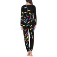 thumbnail image 3 of Renewold Women's Christmas Clothing Pajamas Set of 2 Xmas Colorful Lights Graphic Pant and Long-Sleeve T-Shirt Sleep Fashion Daily Wear Sleepwear Size M, 3 of 4