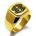 thumbnail image 1 of Stainless Steel Letter I Initial 3D Cube Box Monogram Engraved Engraved Square Flat Top Biker Style Polished Signet Ring, 1 of 1